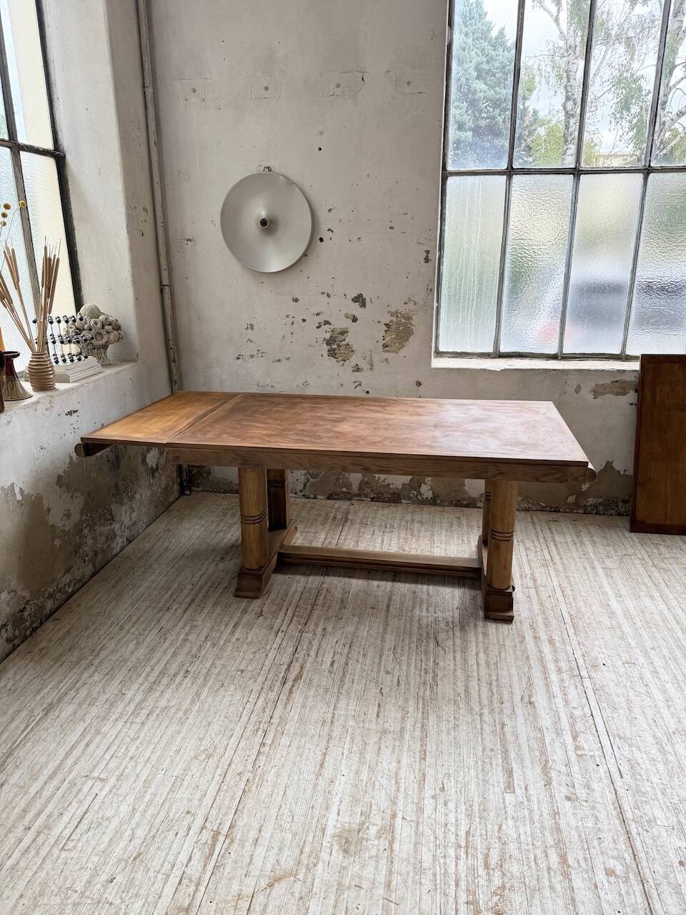 Table de repas chêne 1940 Dudouyt 240cm