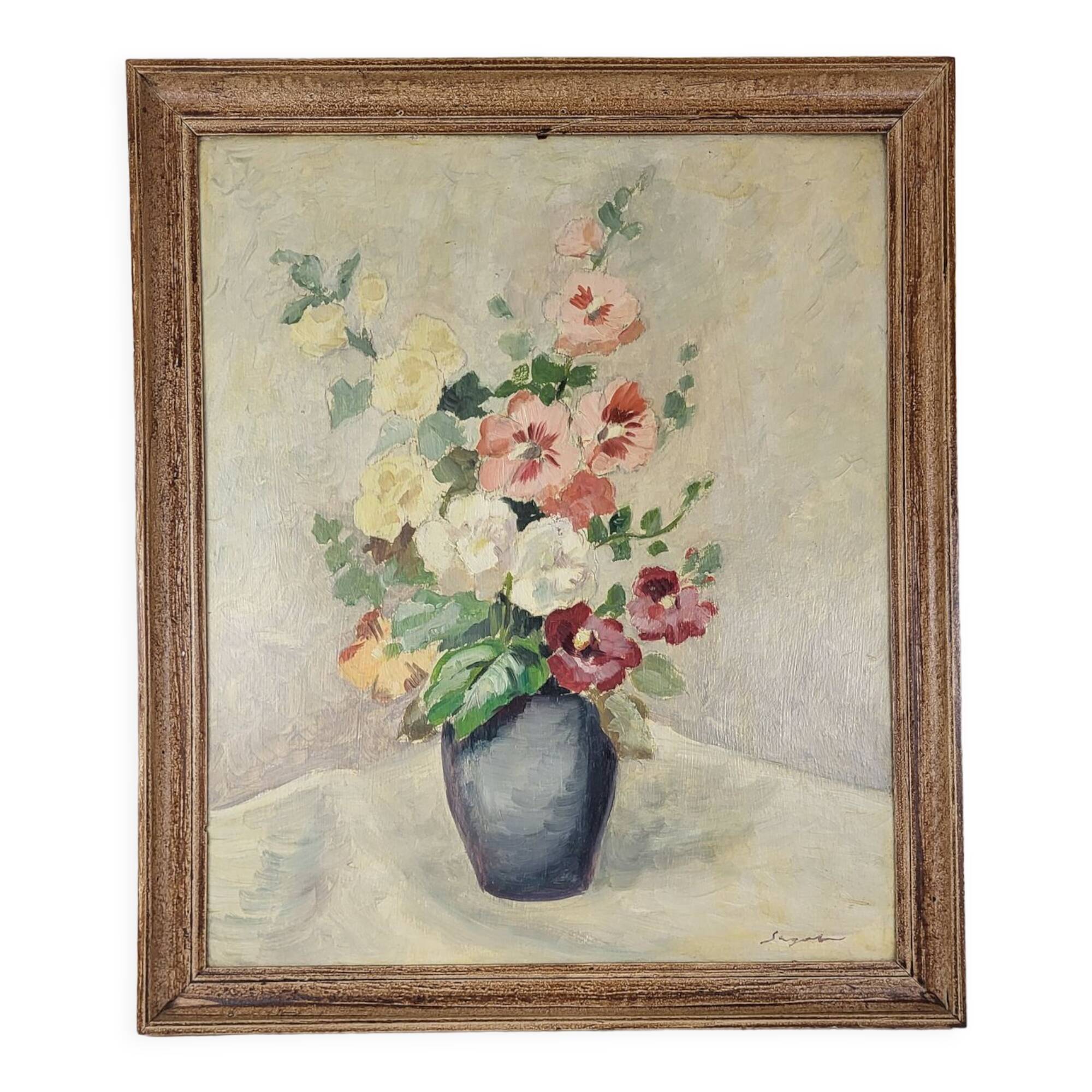 Table Bouquet Oil on isorel