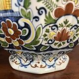 Rouen: pair of flower vases, hand painted around 1880-1900