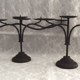 Pair of candle holders candlesticks candelabras cast iron candlesticks