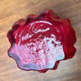 Thick glass vase with heavy bark, German mid-century by Ingrid Glas, Germany, 1960s.