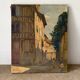 Sunny street scene, oil on canvas signed 1930.