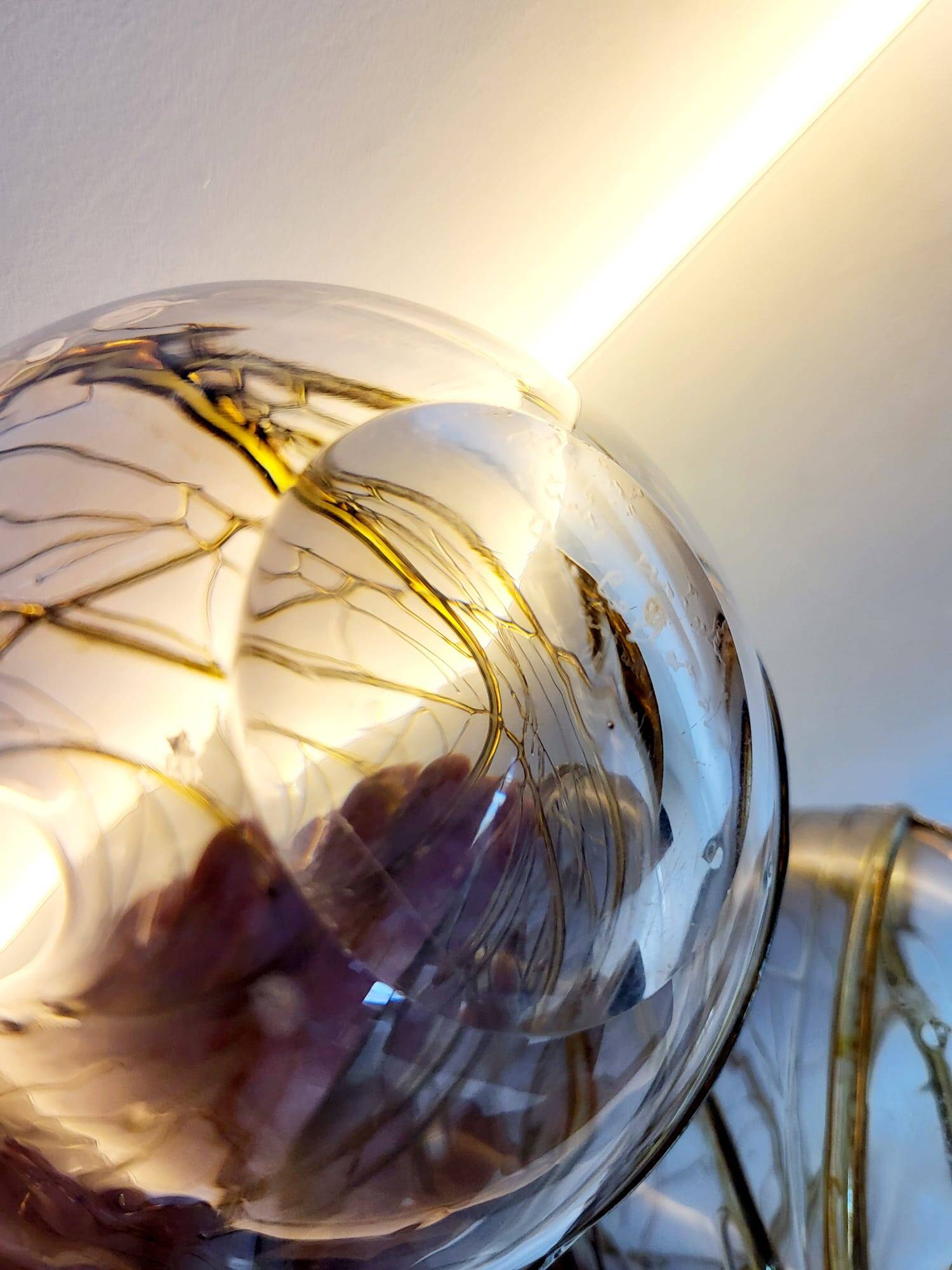 Val saint lambert Studio Cristal vaas, Alfred collard, reliëf decor, 1996