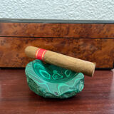 Ashtray block of malachite 310 gr