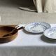 Set of 5 flat plates in earthenware with a lavender floral design H2 D22