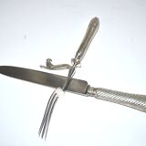 Rococo service cutlery in SILVER Minerve Armand Frenais 1900 Serving knife and fork