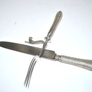 Rococo service cutlery in SILVER Minerve Armand Frenais 1900 Serving knife and fork