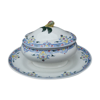 Ancien bol à bouillon en porcelaine blanche Grand dépot E. Bourgeois