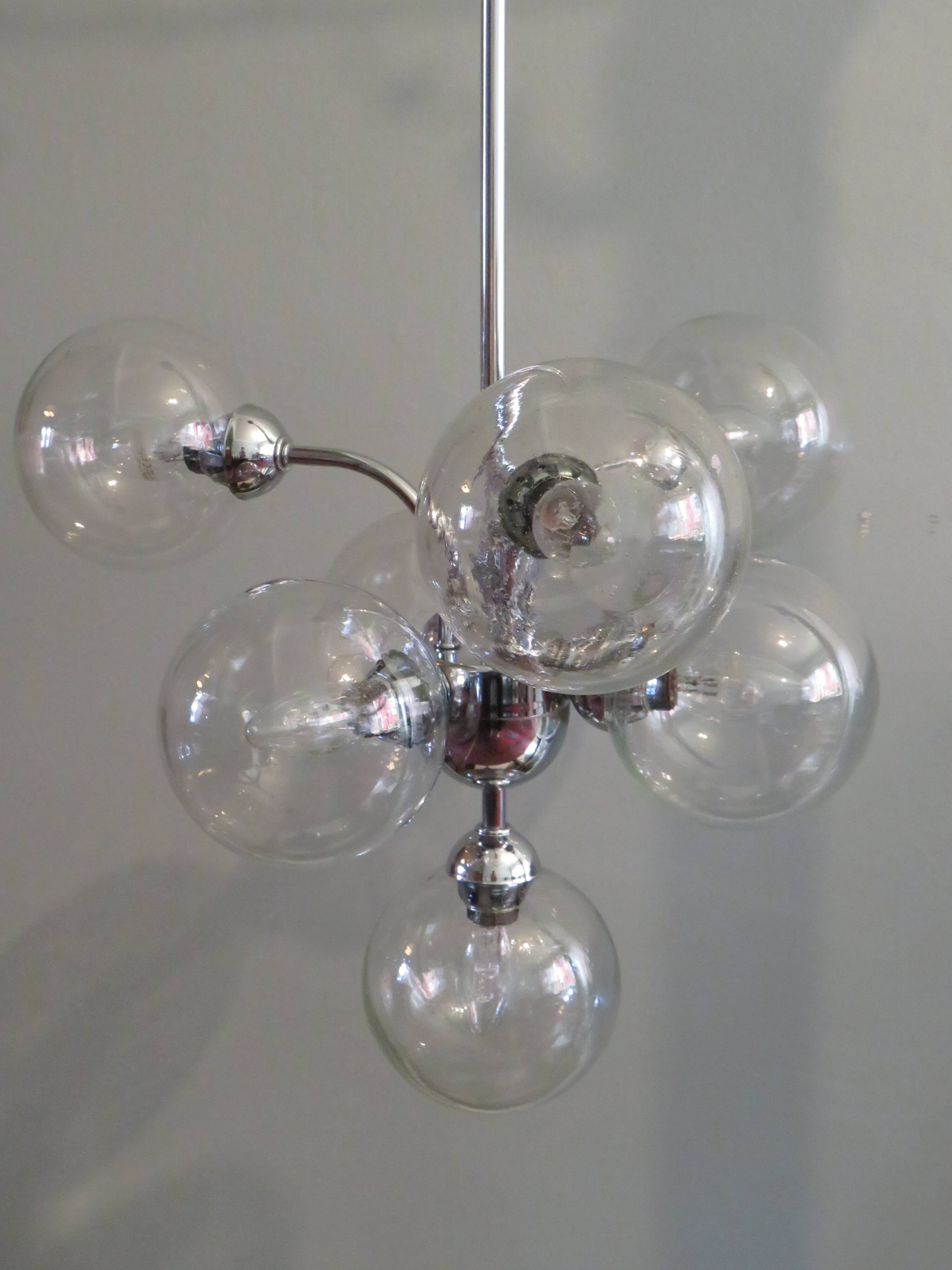 Sputnik chandelier of the 1970s by Massive Belgium