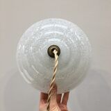 Pair of art deco suspensions in white Clichy glass