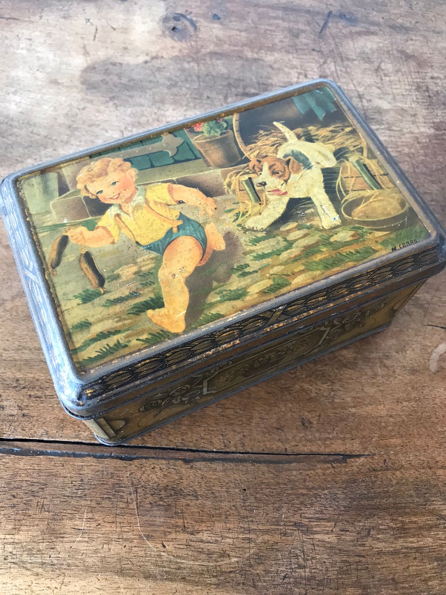 Antique metal box