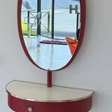 Red and white dressing table