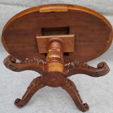 Table d'appoint ovale XIX ème pied en acajou