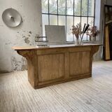 Two-sided central island counter in pine 220cm