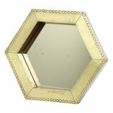 Rare Hexagonal Brass Mirror Rodolfo Dubarry 1970s