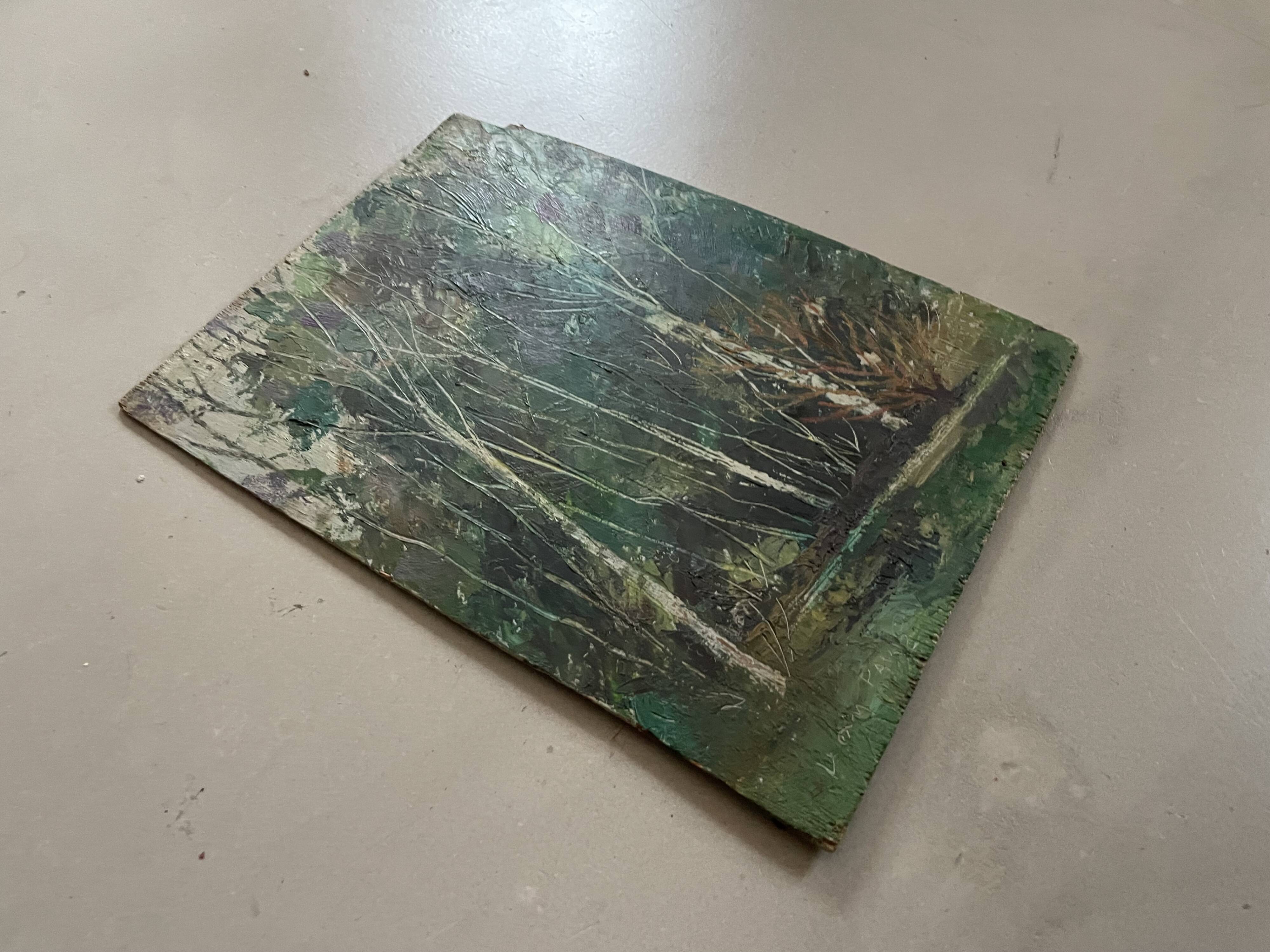 Old oil on panel, 1951