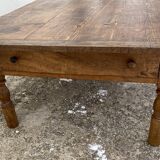 Large rustic wooden coffee table with 1 drawer