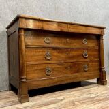 Empire period kneading trough chest of drawers in solid walnut circa 1820