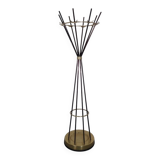 Italian copper and steel tubular coat rack, 1950s