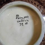 Pair of plates or dishes in Quimper earthenware, HB, René QUILLIVIC