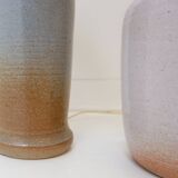Pair of vintage ceramic table lamps with a two-tone finish - 1980s