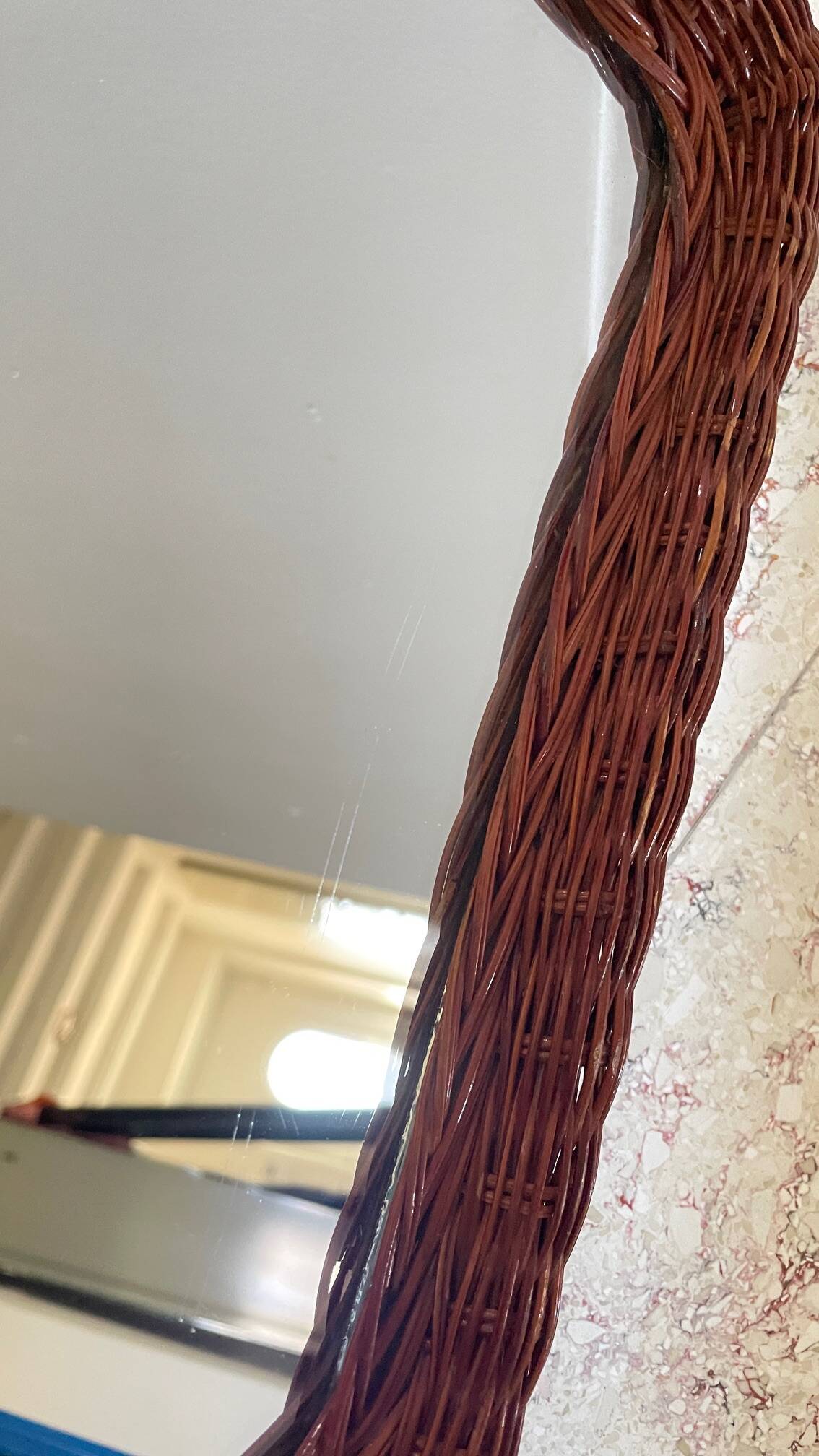 Pair of VINTAGE Rattan MIRRORS