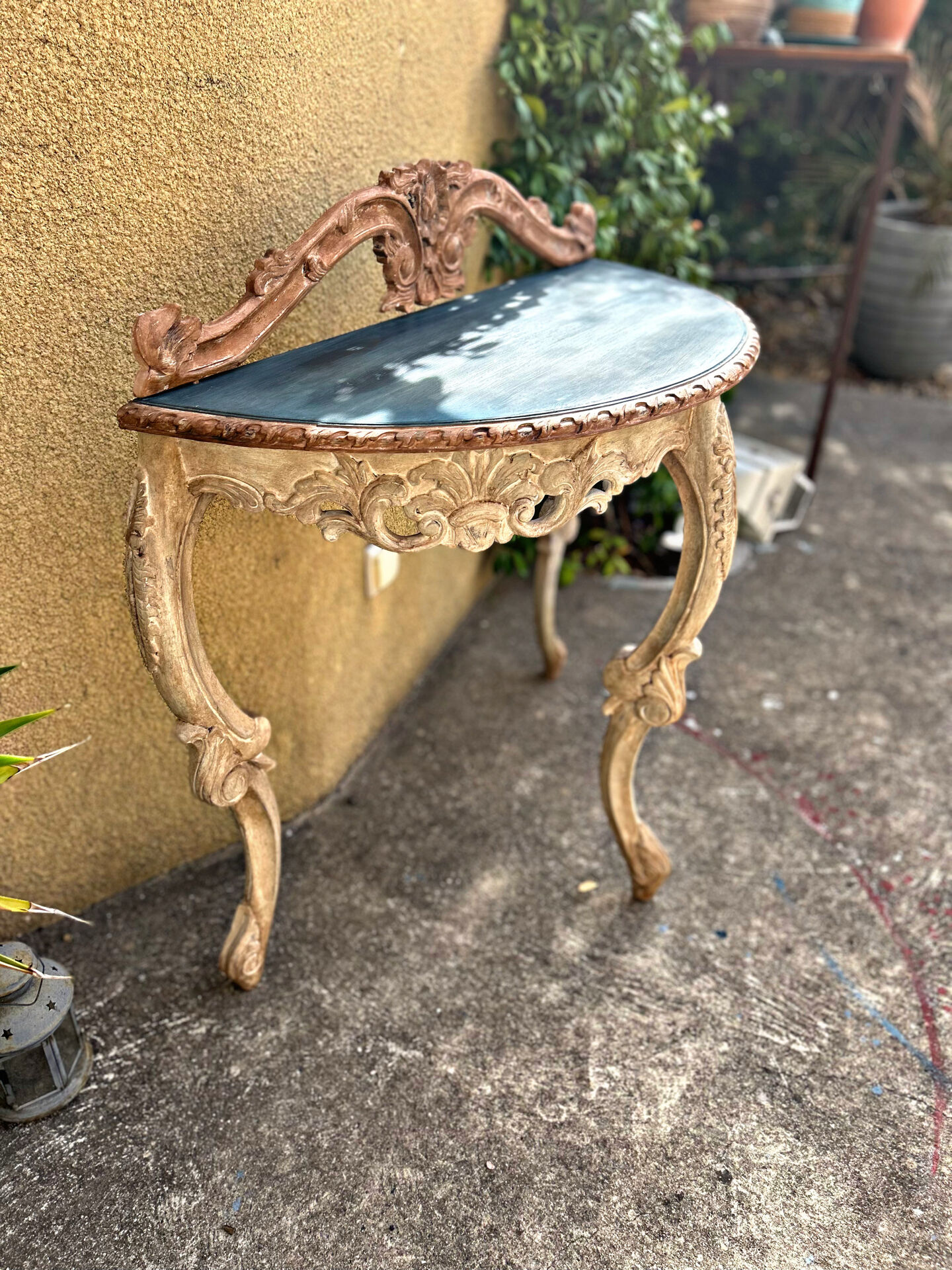 Antique patinated console