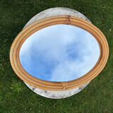 Vintage 1970s bamboo mirror