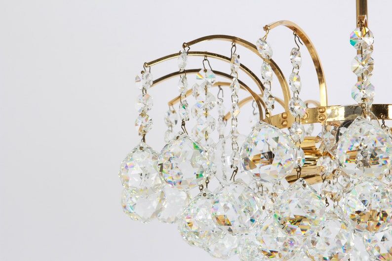 Chandelier with crystal balls 1970s