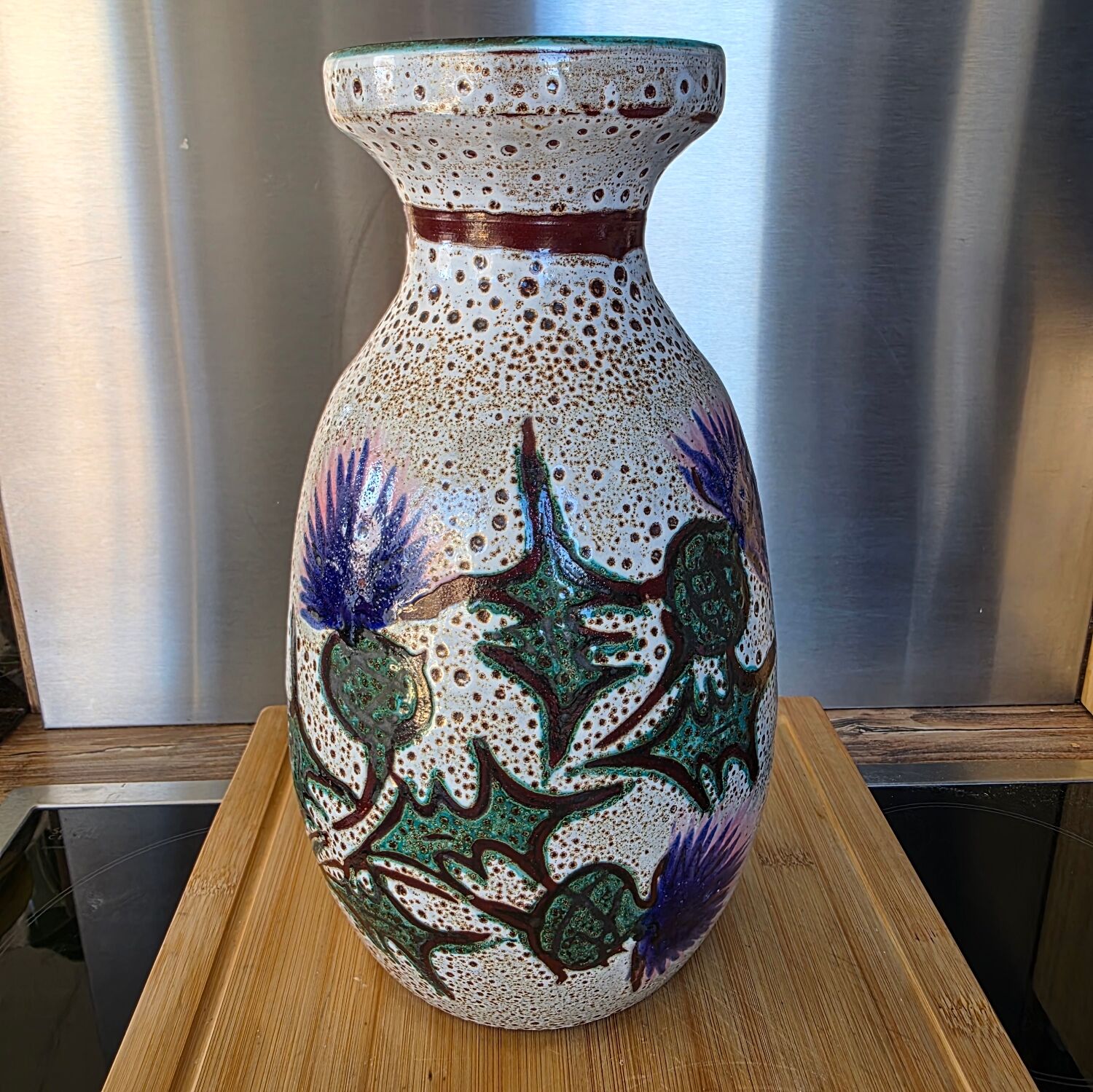 Large Vase "Thistles" by Daniel Étienne – Vallauris - 30 cm