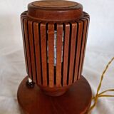 Pair of wooden bedside lamps