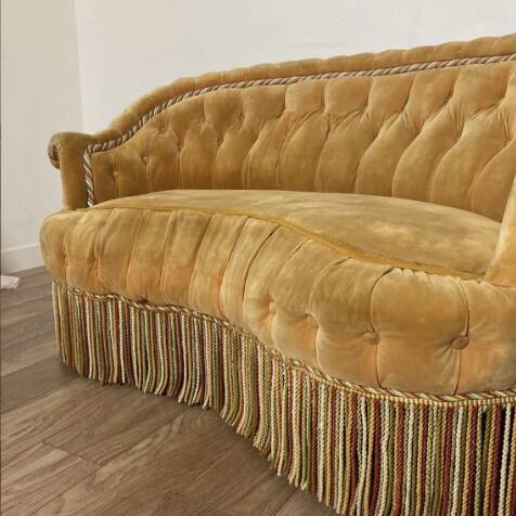Golden yellow toadstool sofa