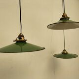 Enameled sheet metal pendant lights