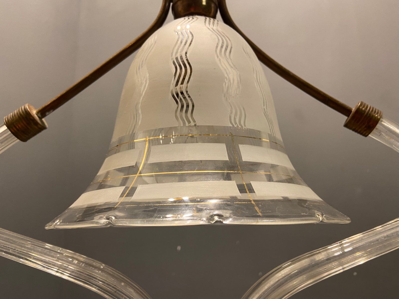 Italian Art Deco Murano Glass Pendant Lamp