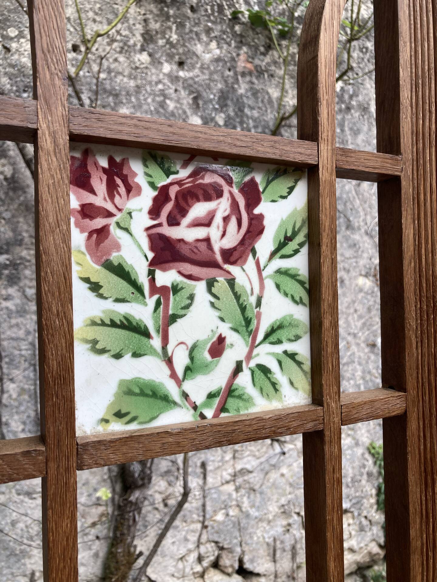 Old wooden entrance coat rack