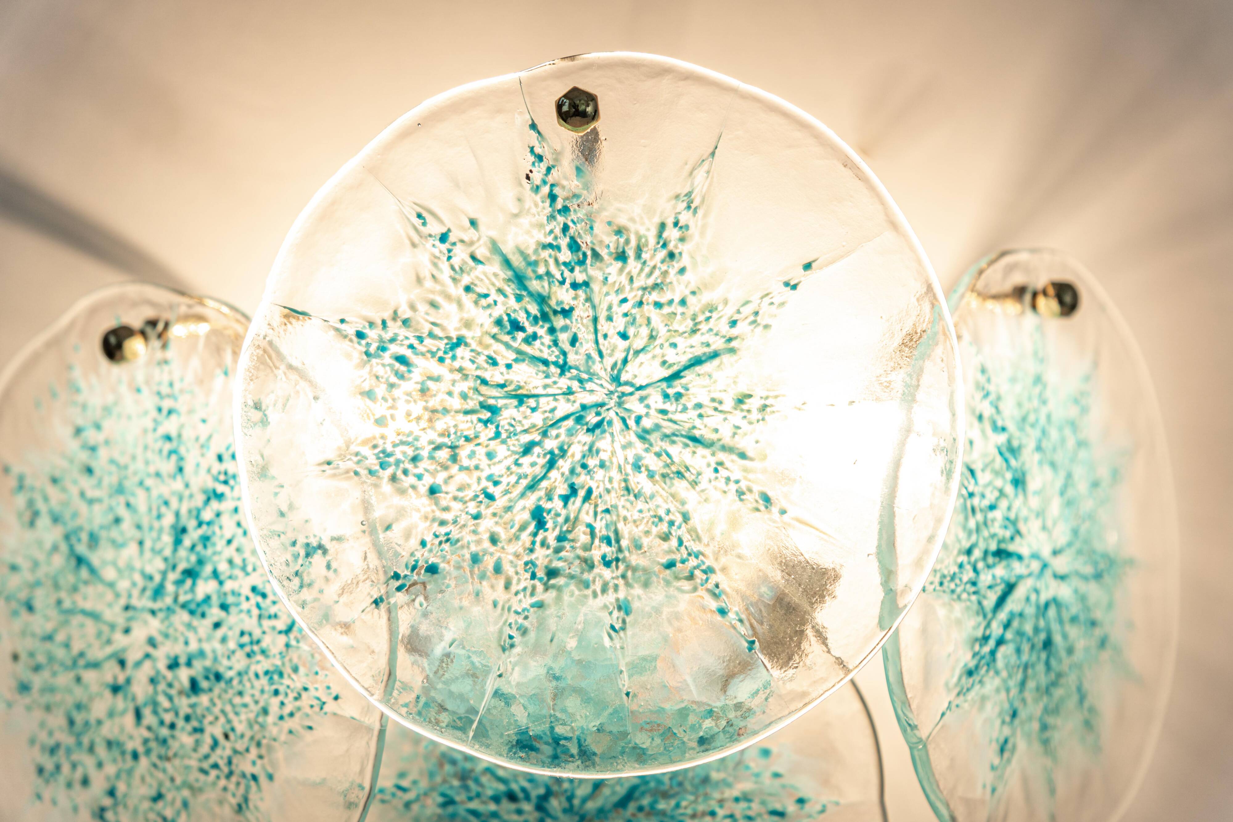 Blue Glass Disc Wall Light Vistosi, Italy, 1960s