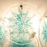 Blue Glass Disc Wall Light Vistosi, Italy, 1960s