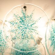 Blue Glass Disc Wall Light Vistosi, Italy, 1960s