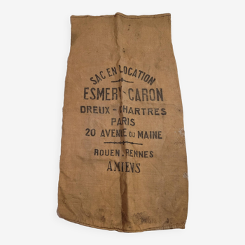 large Esmery burlap bag - Caron - old - vintage