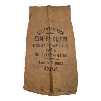 large Esmery burlap bag - Caron - old - vintage