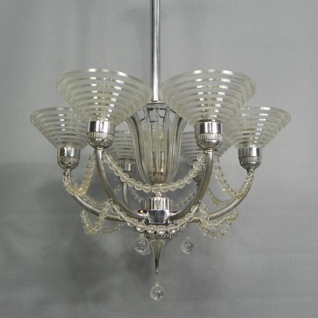 Art Deco hanging lamp G. Leleu