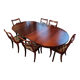 Table + extensions and chairs Gerbeau mahogany vintage wood