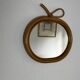 Vintage 1960 mirror apple rattan wicker bamboo - 32 x 33 cm