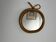 Vintage 1960 mirror apple rattan wicker bamboo - 32 x 33 cm