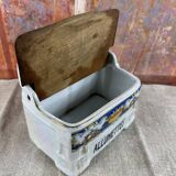 Matchbox in iridescent earthenware wall-mounted orange decor