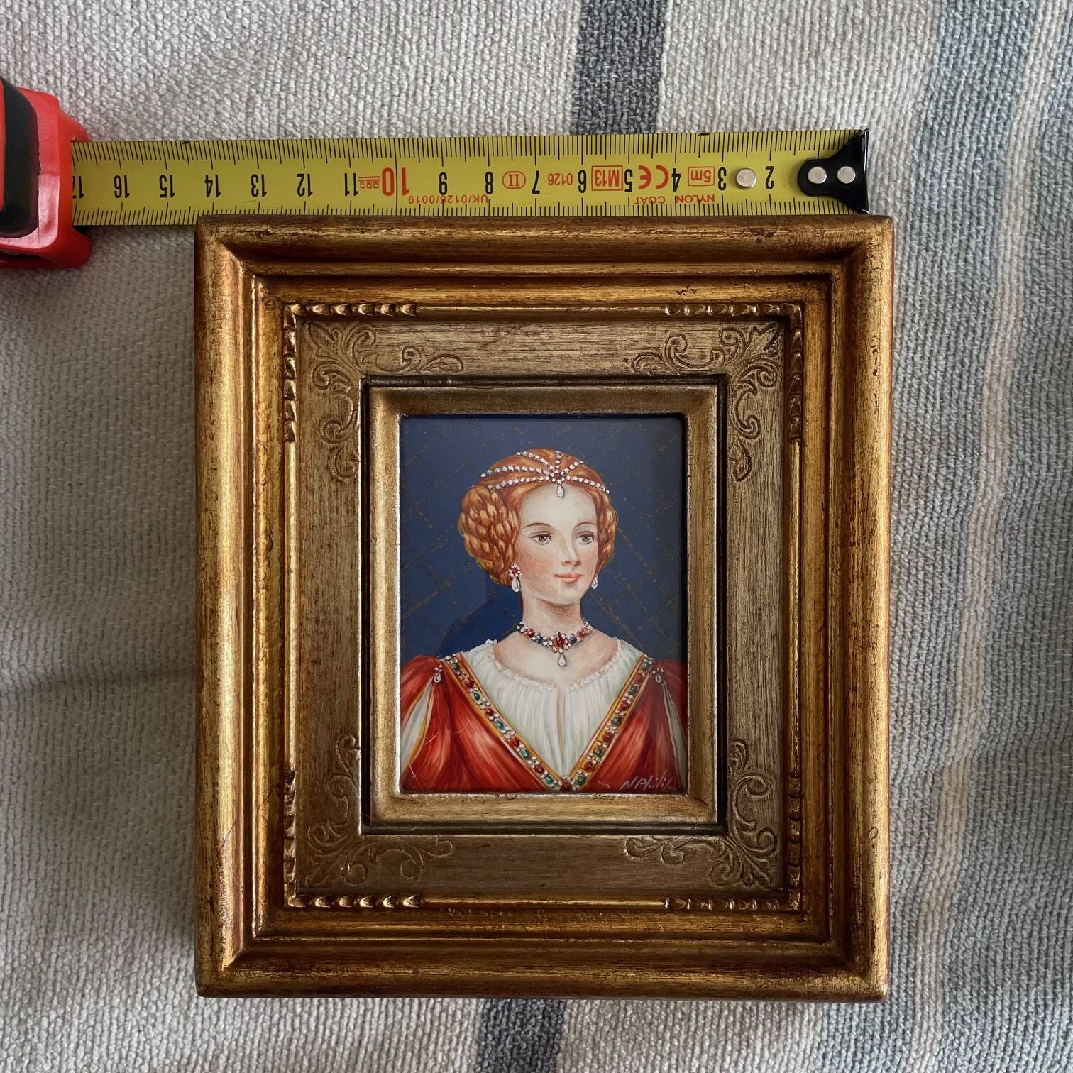 2 small paintings of women's portraits by N. Philip, miniatures on ivory.
