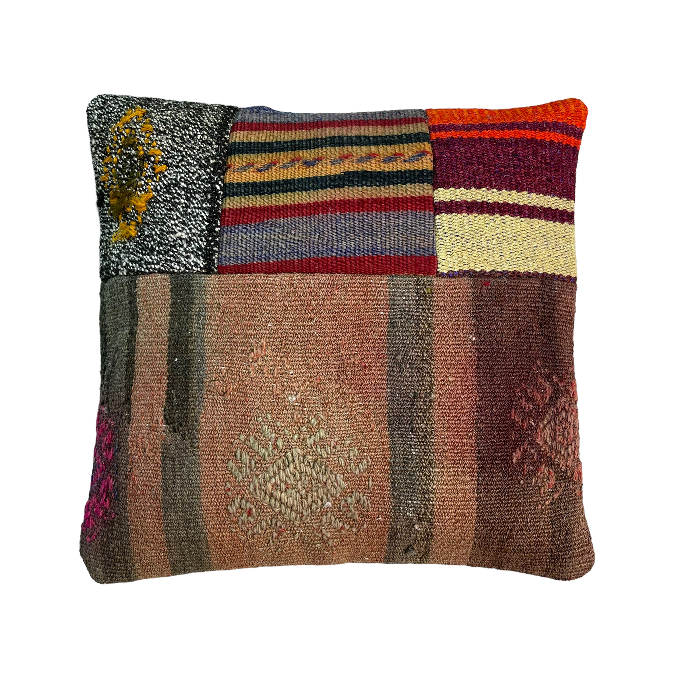 Housse de coussin kilim turc vintage, 40 x 40 cm