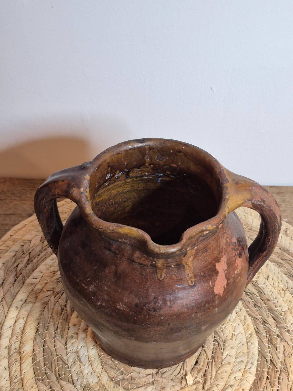 Glazed terracotta jug