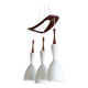 Scandinavian pendant lamp vintage, teak and opaline glasses, 50s