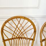 4 vintage rattan chairs